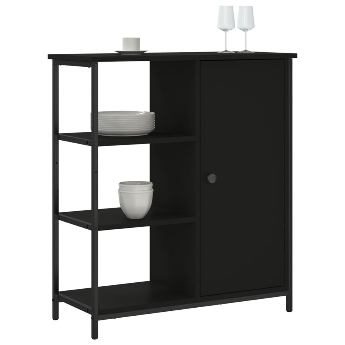 vidaXL Ντουλάπι Μαύρο 70 x 30 x 80 εκ. από Επεξεργασμένο Ξύλο