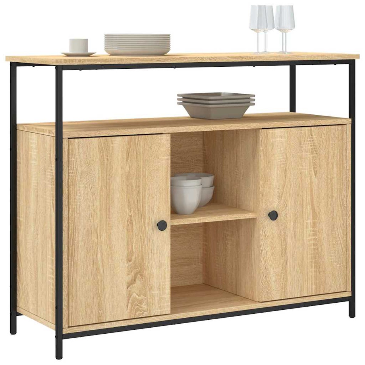 vidaXL Ντουλάπι Sonoma δρυς 100x35x80 εκ. Επεξεργασμένο Ξύλο
