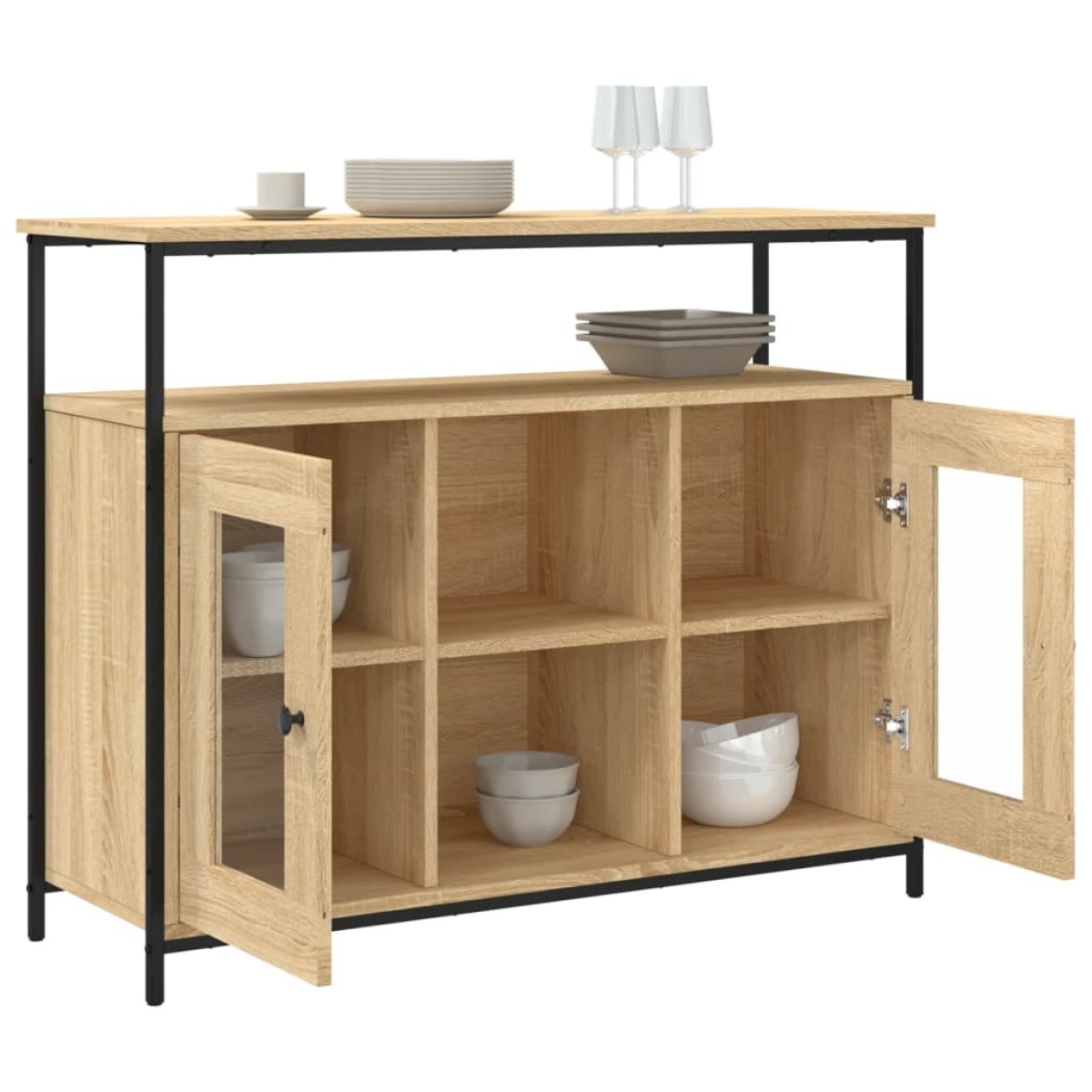 vidaXL Ντουλάπι Sonoma δρυς 100x35x80 εκ. Επεξεργασμένο Ξύλο