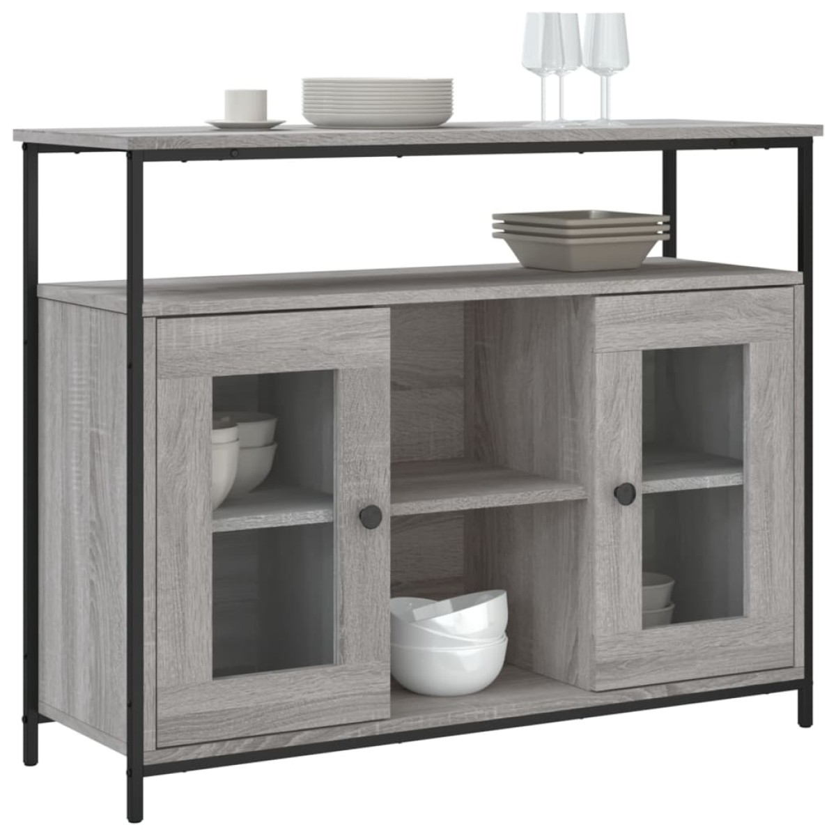 vidaXL Μπουφές Γκρι Sonoma 100x35x80 εκ. από Επεξεργασμένο Ξύλο