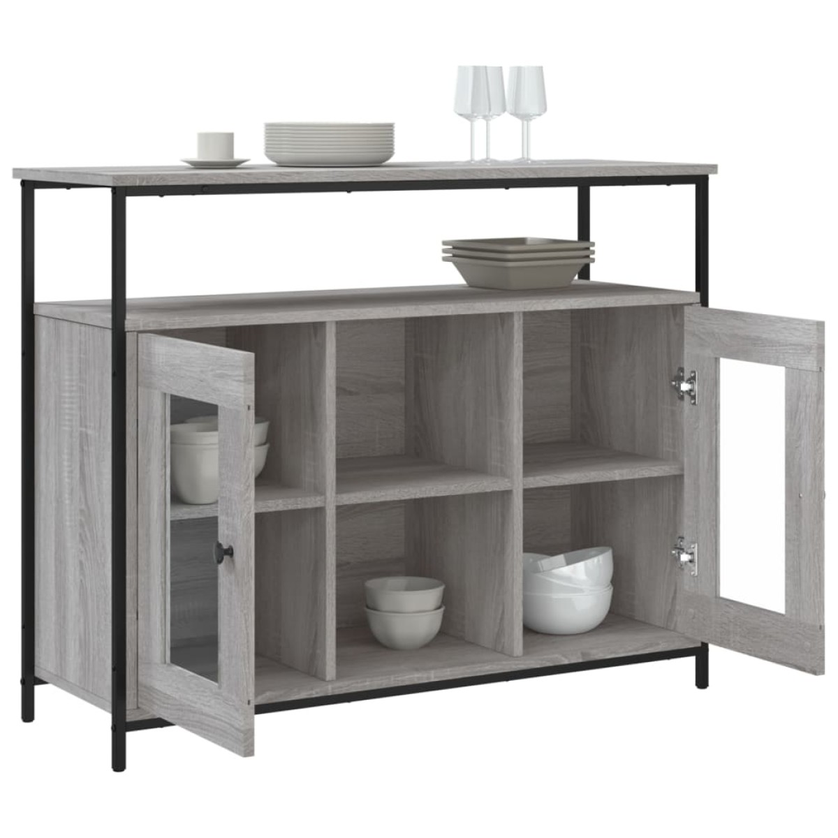 vidaXL Μπουφές Γκρι Sonoma 100x35x80 εκ. από Επεξεργασμένο Ξύλο
