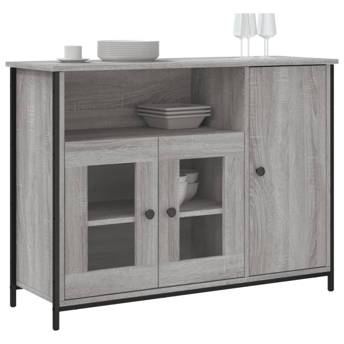 vidaXL Μπουφές Γκρι Sonoma 100 x 33 x 75 εκ. από Επεξεργασμένο Ξύλο