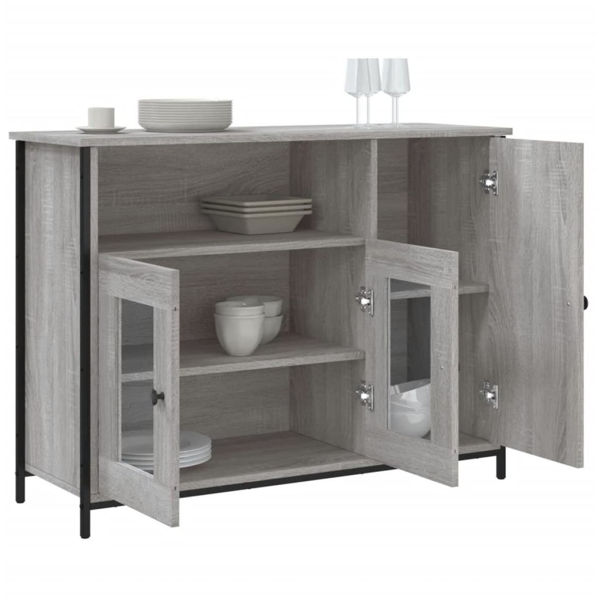 vidaXL Μπουφές Γκρι Sonoma 100 x 33 x 75 εκ. από Επεξεργασμένο Ξύλο