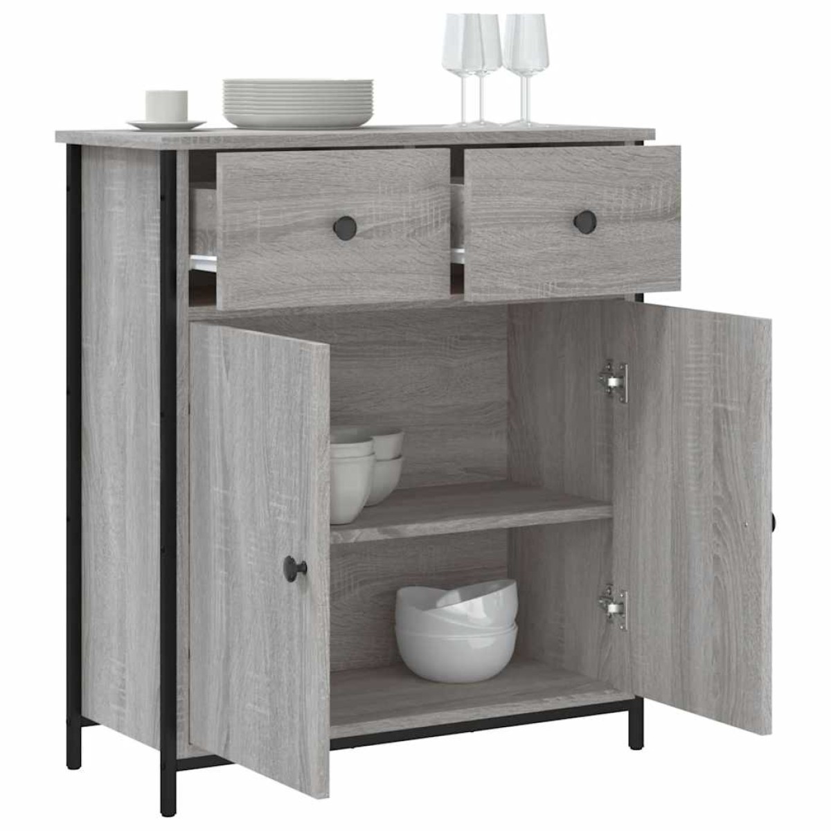 vidaXL Ντουλάπι Γκρι Sonoma 70 x 30 x 80 εκ. από Επεξεργ. Ξύλο