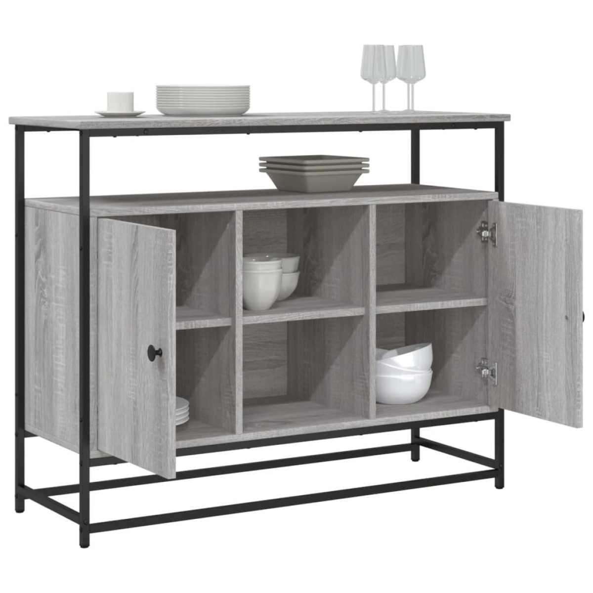 vidaXL Μπουφές Γκρι Sonoma 100x35x80 εκ. από Επεξεργασμένο Ξύλο