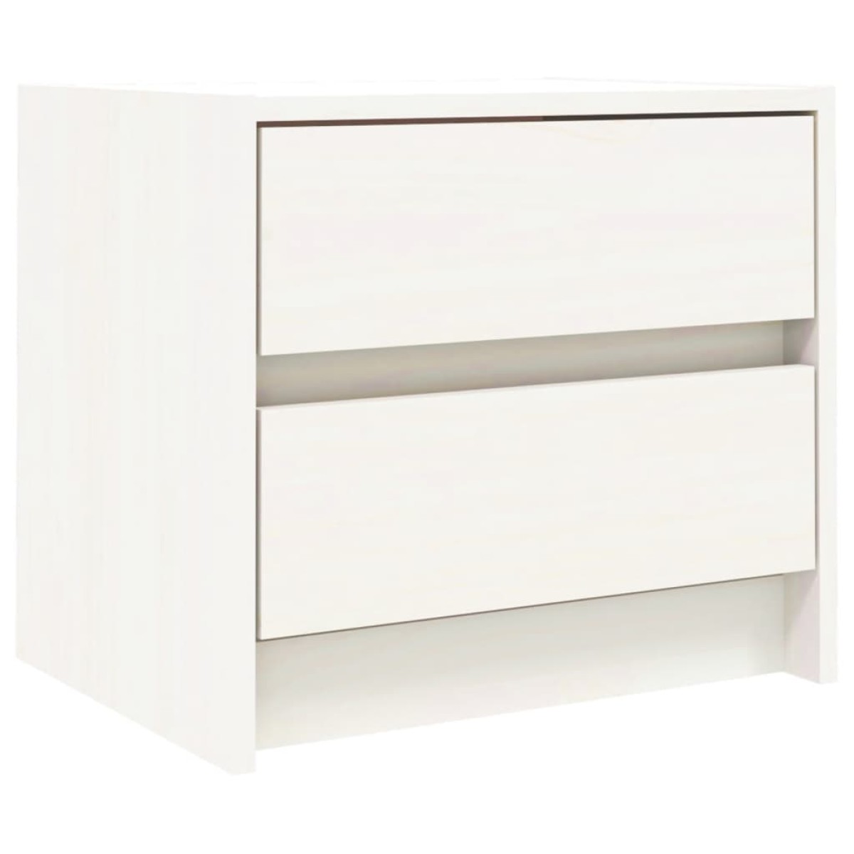vidaXL Κομοδίνο Λευκό 40 x 31 x 35,5 εκ. από Μασίφ Ξύλο Πεύκου