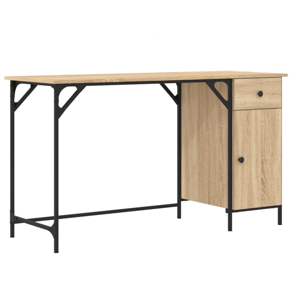 vidaXL Γραφείο Υπολογιστή Sonoma Δρυς 131x48x75 εκ. Επεξεργασμένο Ξύλο