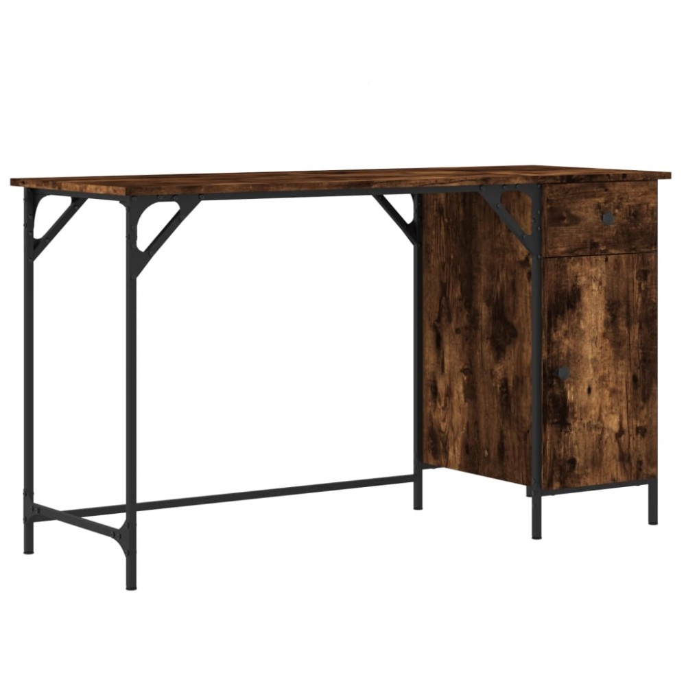 vidaXL Γραφείο Υπολογιστή Καπνιστή Δρυς 131x48x75εκ. από Επεξεργ. Ξύλο
