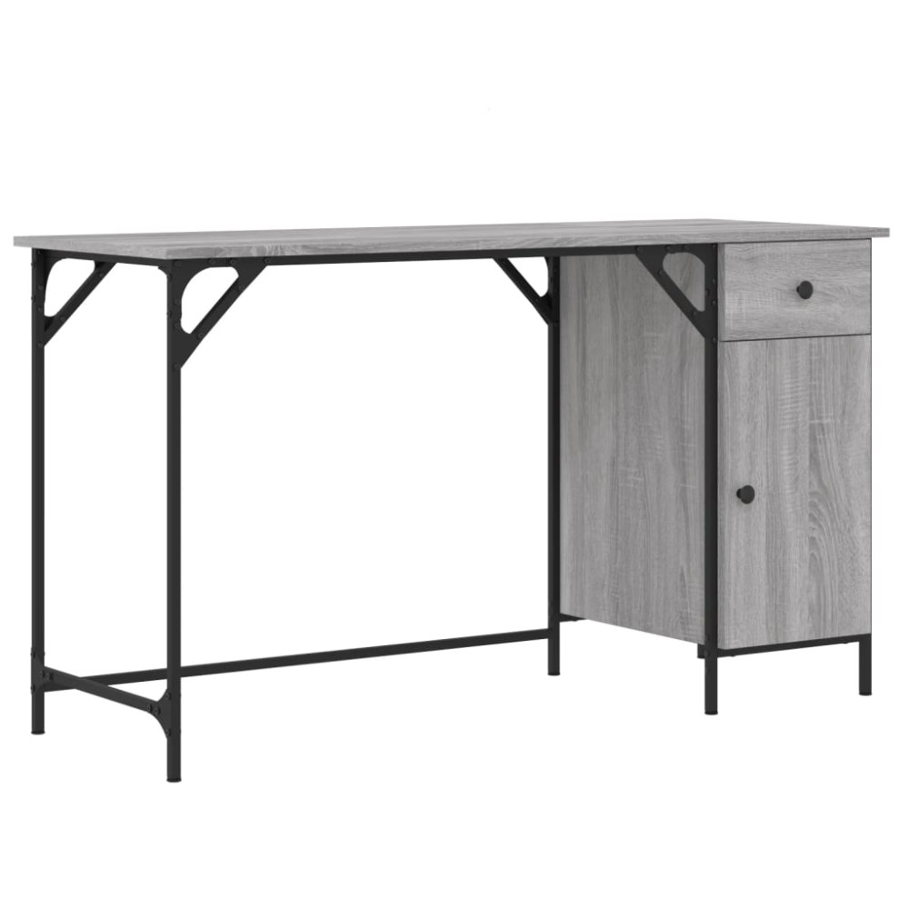vidaXL Γραφείο Υπολογιστή Γκρι Sonoma 131x48x75 εκ. Επεξεργασμένο Ξύλο