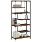 vidaXL Βιβλιοθήκη Καπνιστή Δρυς 81x36x176 εκ. από Επεξεργασμένο Ξύλο