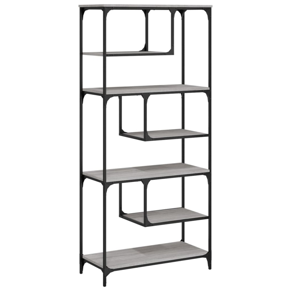 vidaXL Βιβλιοθήκη Γκρι Sonoma 81x36x176 εκ. από Επεξεργ. Ξύλο
