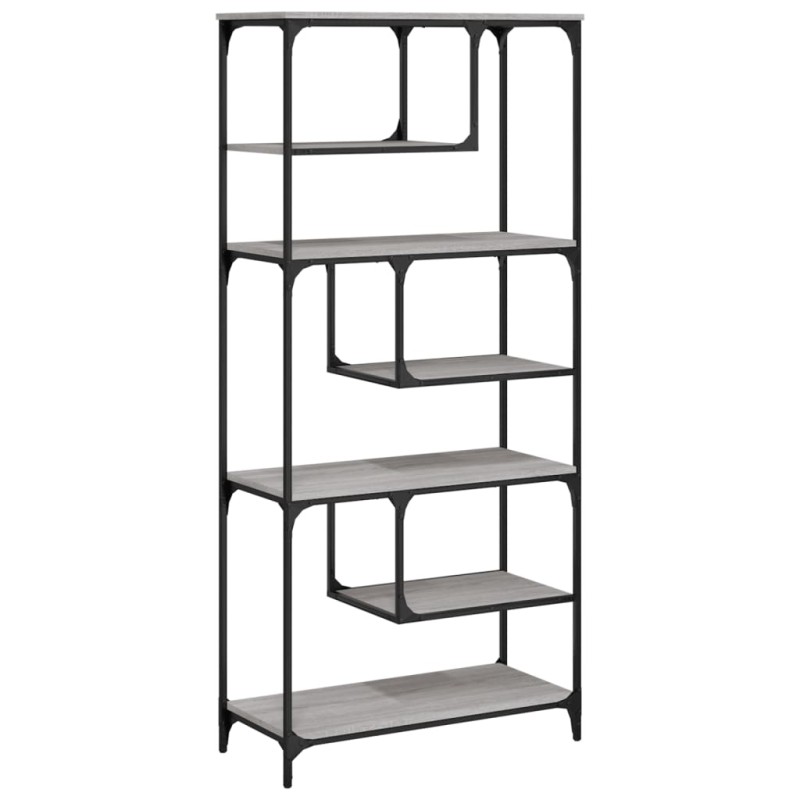 vidaXL Βιβλιοθήκη Γκρι Sonoma 81x36x176 εκ. από Επεξεργ. Ξύλο