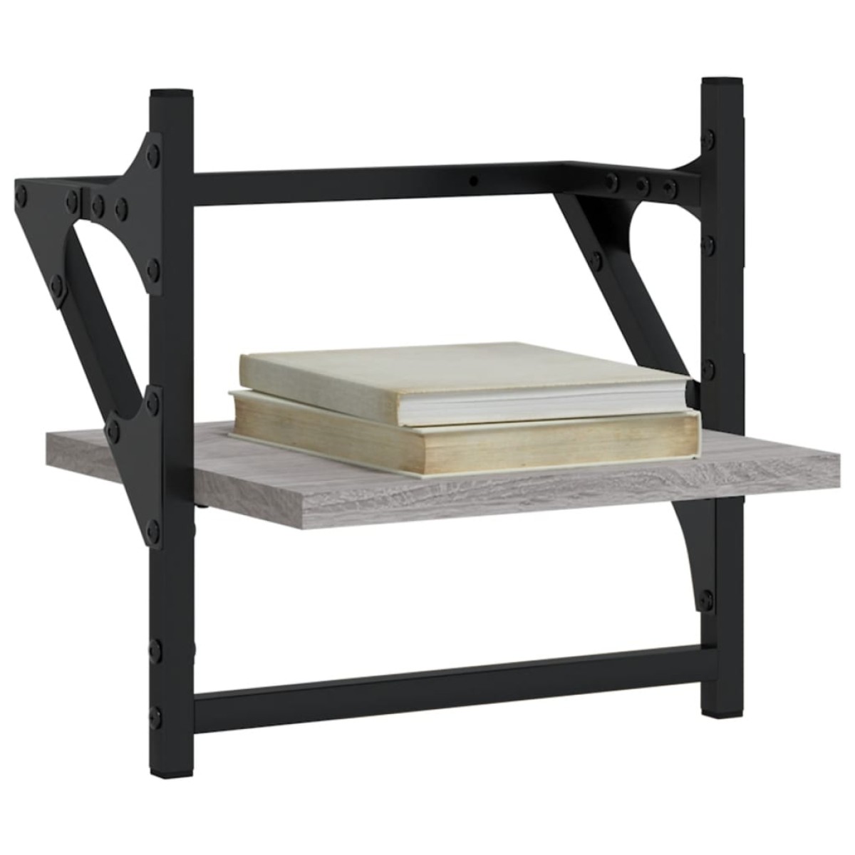 vidaXL Ράφια Τοίχου με Μπάρα 2 τεμ. Γκρι Sonoma 30x25x30 εκ.