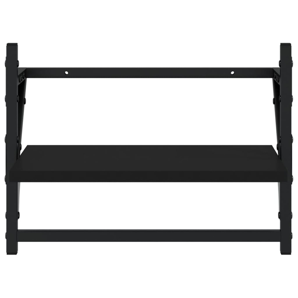vidaXL Ράφια Τοίχου με Μπάρα 2 τεμ. Μαύρα 40 x 25 x 30 εκ.