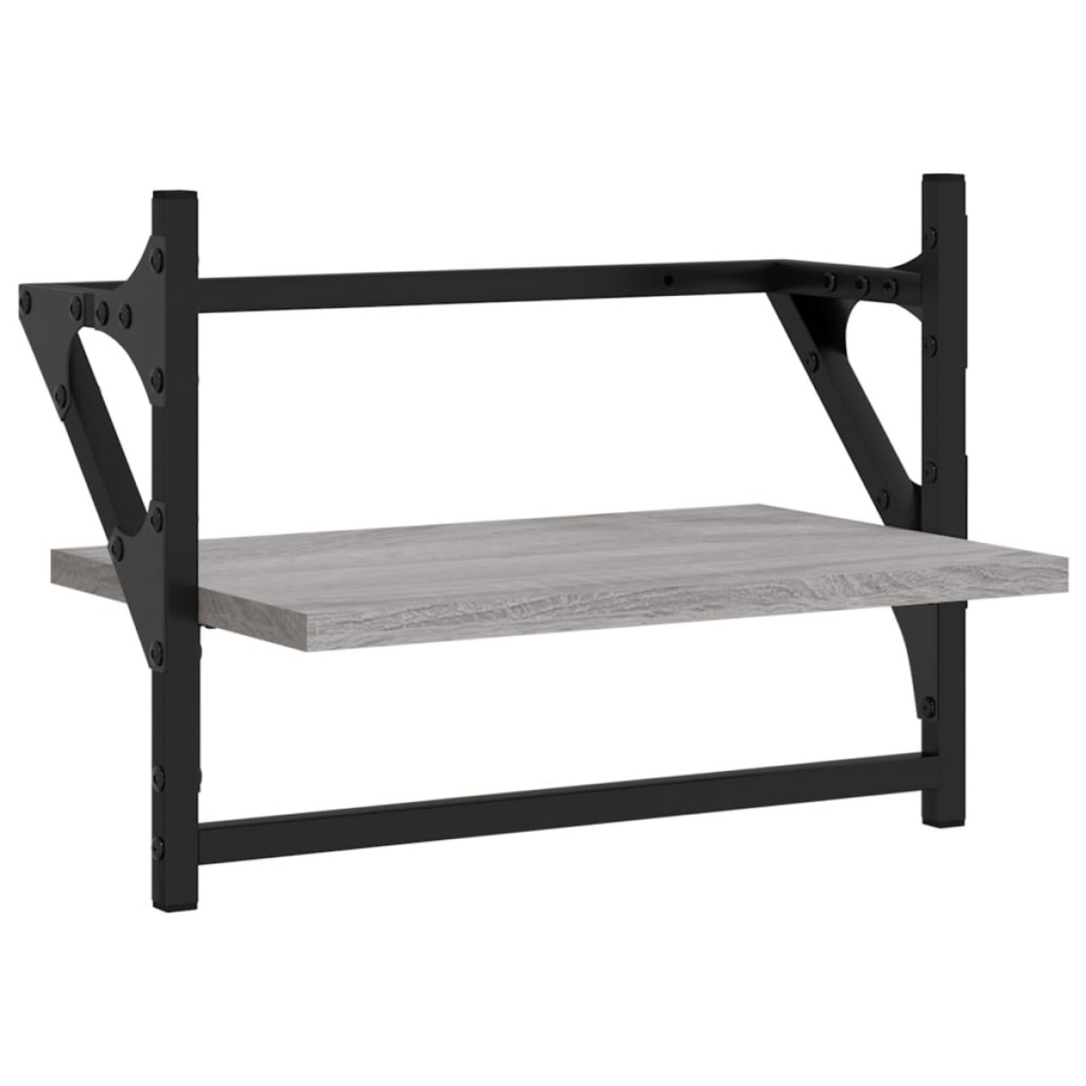 vidaXL Ράφια Τοίχου με Μπάρα 2 τεμ. Γκρι Sonoma 40x25x30 εκ.