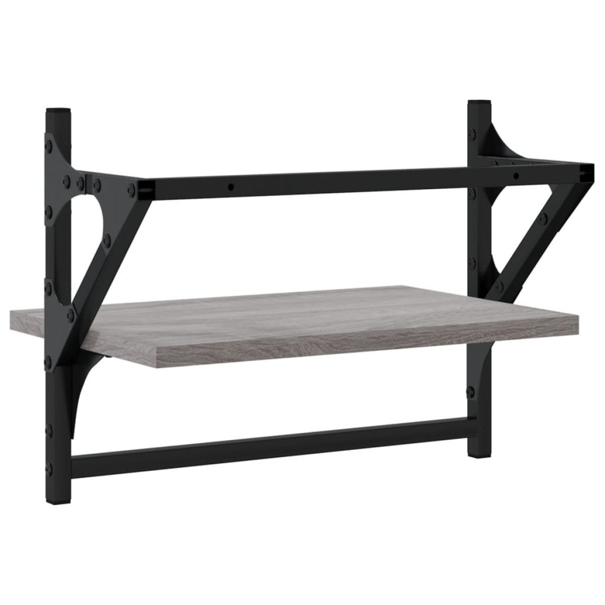 vidaXL Ράφια Τοίχου με Μπάρα 2 τεμ. Γκρι Sonoma 40x25x30 εκ.