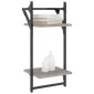 vidaXL Ράφια Τοίχου με Μπάρα 2 τεμ. Γκρι Sonoma 30 x 25 x 65 εκ.