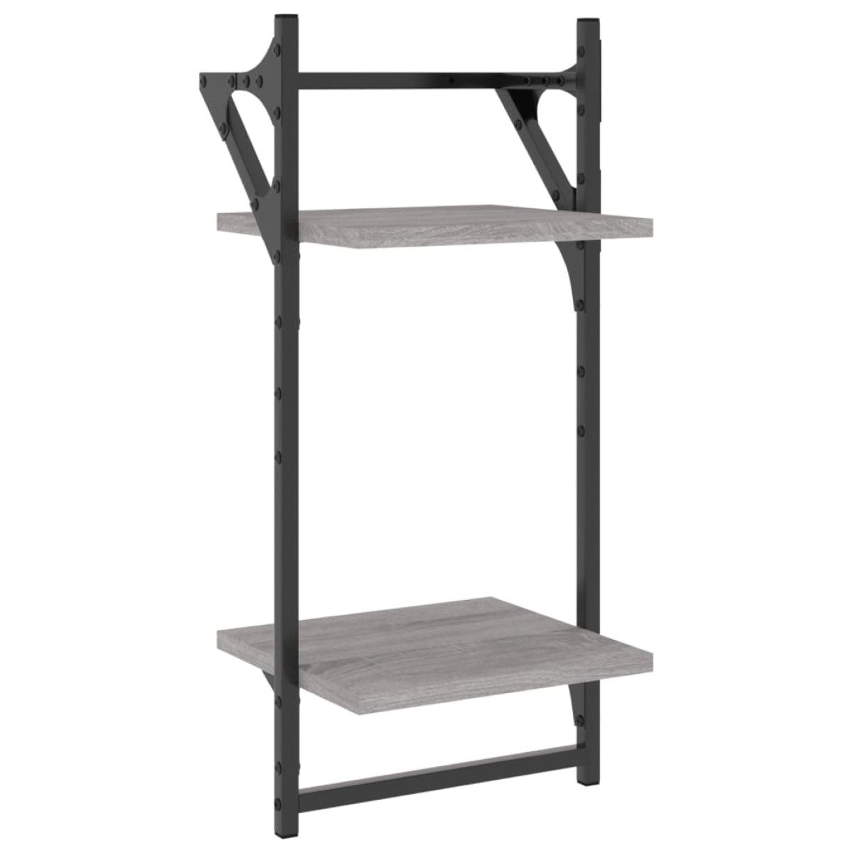vidaXL Ράφια Τοίχου με Μπάρα 2 τεμ. Γκρι Sonoma 30 x 25 x 65 εκ.