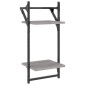 vidaXL Ράφια Τοίχου με Μπάρα 2 τεμ. Γκρι Sonoma 30 x 25 x 65 εκ.