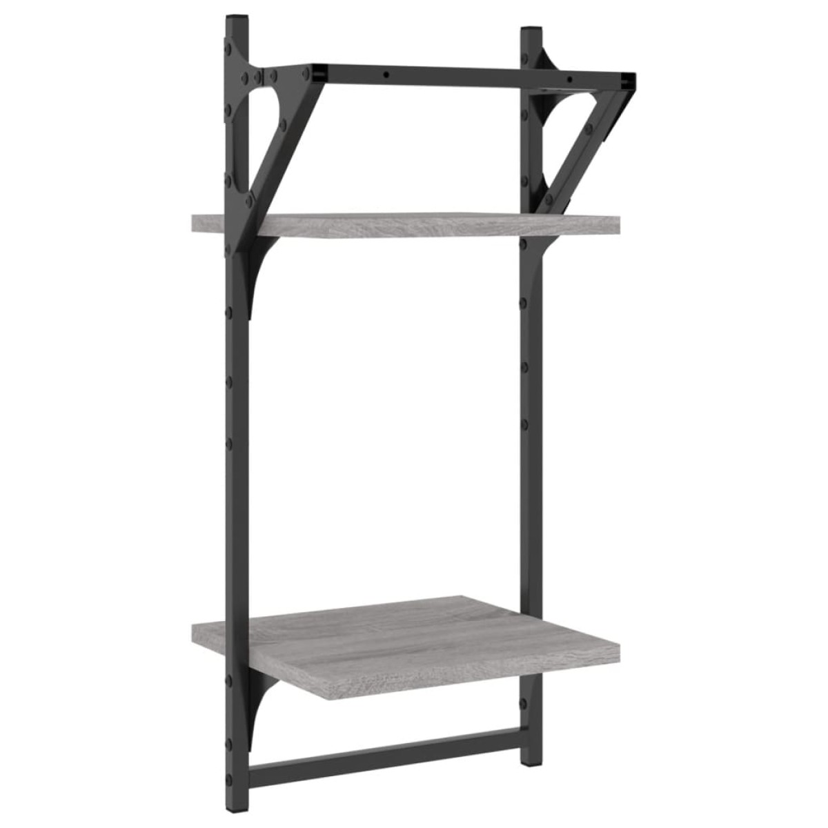 vidaXL Ράφια Τοίχου με Μπάρα 2 τεμ. Γκρι Sonoma 30 x 25 x 65 εκ.