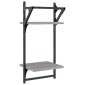 vidaXL Ράφια Τοίχου με Μπάρα 2 τεμ. Γκρι Sonoma 30 x 25 x 65 εκ.