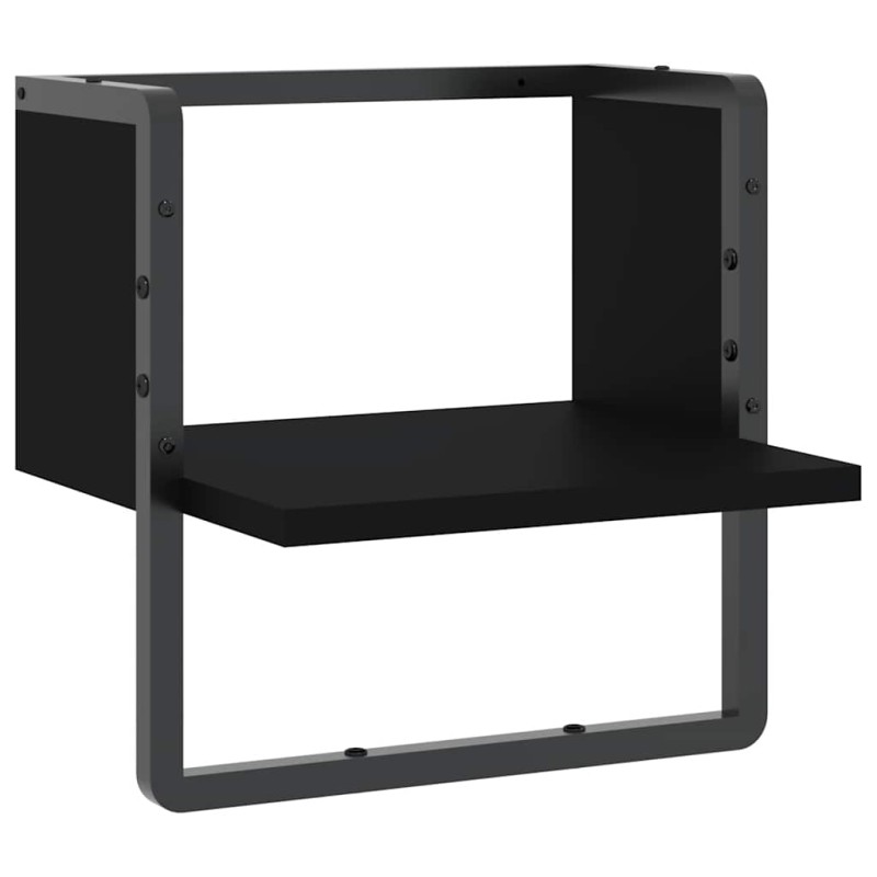 vidaXL Ράφι Τοίχου με Μπάρα Μαύρο 30 x 25 x 30 εκ.