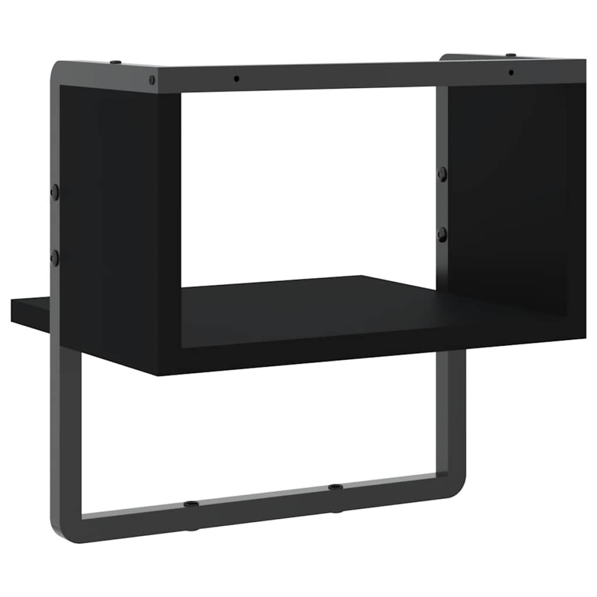 vidaXL Ράφι Τοίχου με Μπάρα Μαύρο 30 x 25 x 30 εκ.