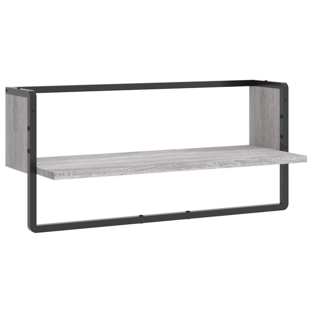 vidaXL Ράφι Τοίχου με Μπάρα Γκρι Sonoma 65x25x30 εκ.