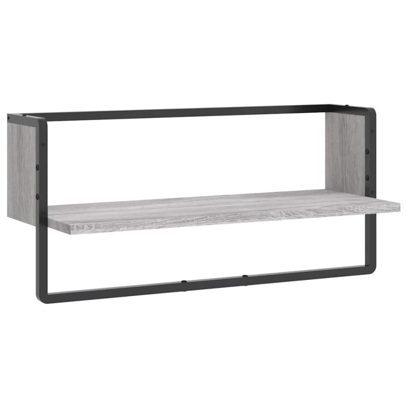 vidaXL Ράφι Τοίχου με Μπάρα Γκρι Sonoma 65x25x30 εκ.