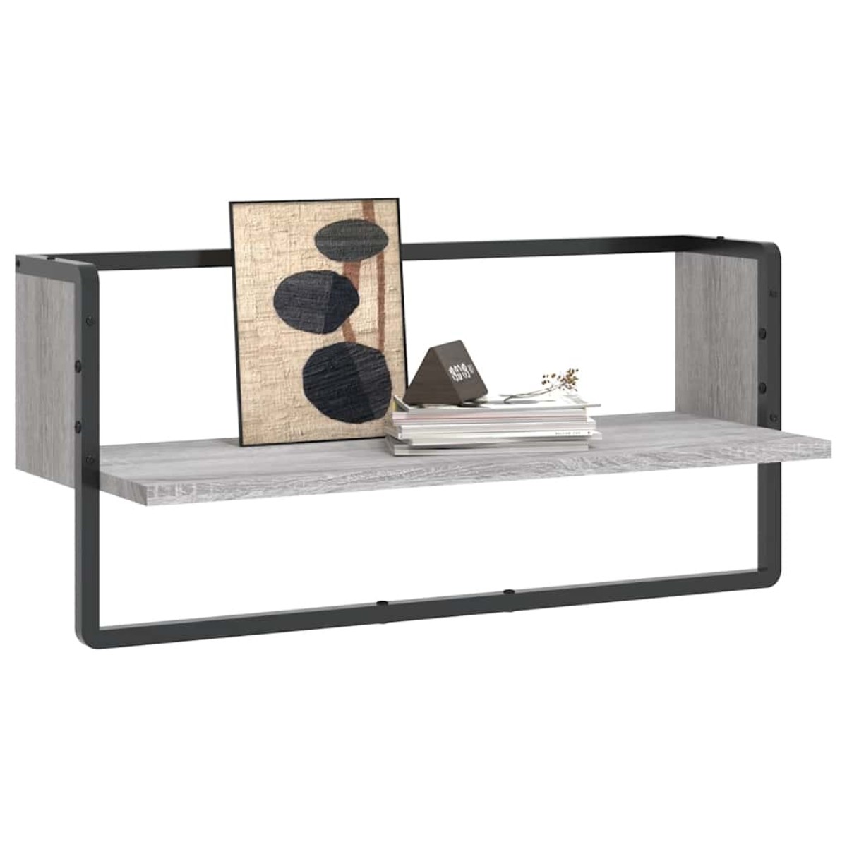 vidaXL Ράφι Τοίχου με Μπάρα Γκρι Sonoma 65x25x30 εκ.