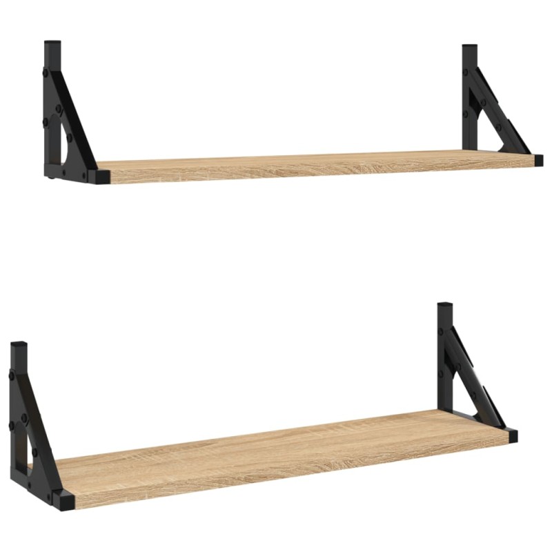 vidaXL Ράφια Τοίχου 2 τεμ. Sonoma Δρυς 60 x 15 x 15,5 εκ.