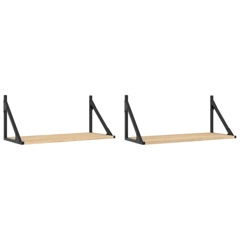vidaXL Ράφια Τοίχου 2 τεμ. Sonoma Δρυς 60x25x25,5εκ Επεξεργασμένο Ξύλο