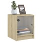 vidaXL Κομοδίνα με Γυάλινες Πόρτες 2 τεμ. Sonoma Δρυς 35x37x42 εκ.