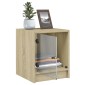 vidaXL Κομοδίνα με Γυάλινες Πόρτες 2 τεμ. Sonoma Δρυς 35x37x42 εκ.