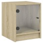 vidaXL Κομοδίνα με Γυάλινες Πόρτες 2 τεμ. Sonoma Δρυς 35x37x42 εκ.