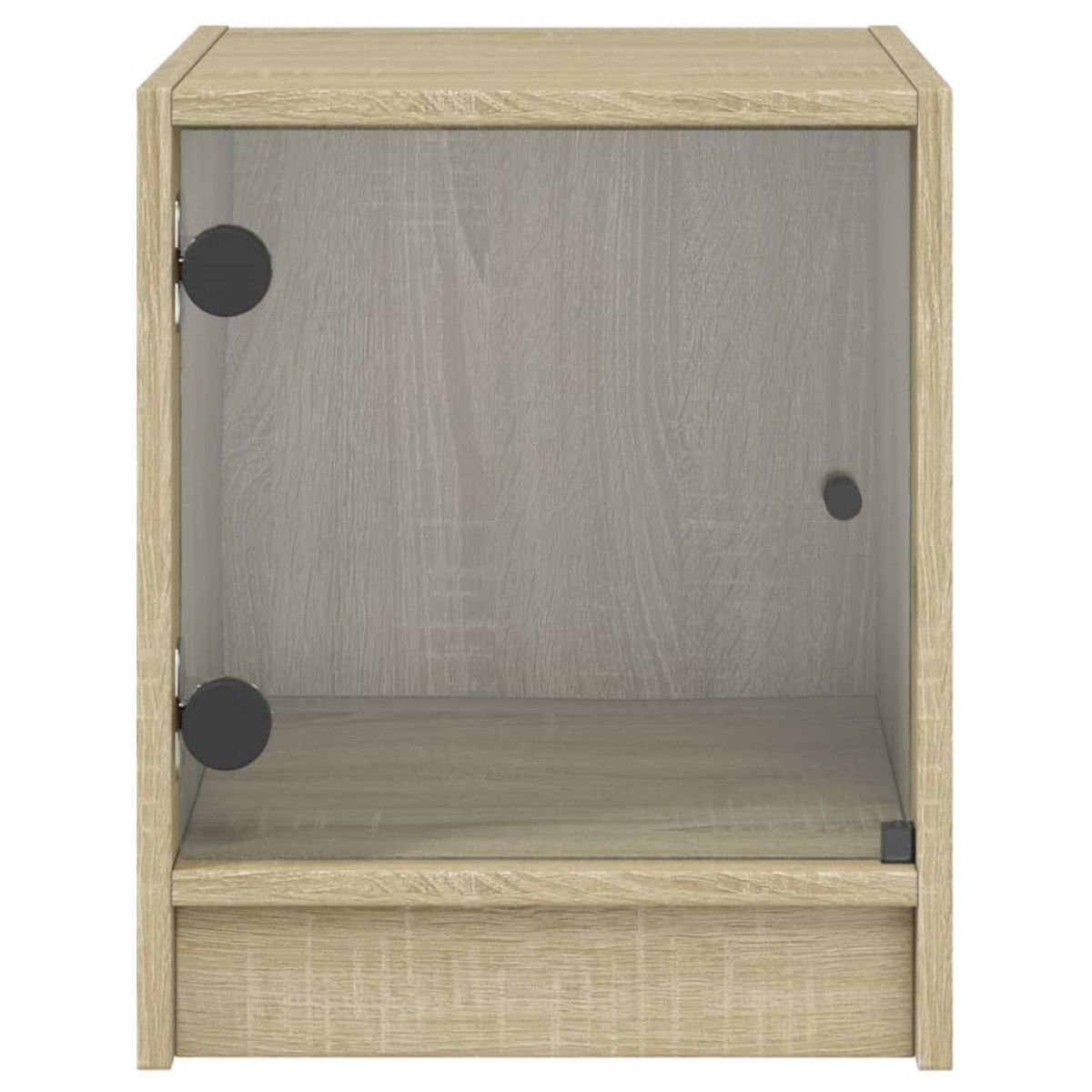 vidaXL Κομοδίνα με Γυάλινες Πόρτες 2 τεμ. Sonoma Δρυς 35x37x42 εκ.