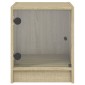 vidaXL Κομοδίνα με Γυάλινες Πόρτες 2 τεμ. Sonoma Δρυς 35x37x42 εκ.