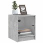 vidaXL Κομοδίνα 2 τεμ. Γκρι Σκυρ. 35x37x42 εκ. με Γυάλινες Πόρτες