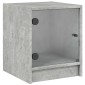 vidaXL Κομοδίνα 2 τεμ. Γκρι Σκυρ. 35x37x42 εκ. με Γυάλινες Πόρτες