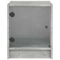 vidaXL Κομοδίνα 2 τεμ. Γκρι Σκυρ. 35x37x42 εκ. με Γυάλινες Πόρτες