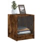 vidaXL Κομοδίνα 2 τεμ. Καπνιστή Δρυς 35x37x42 εκ. με Γυάλινες Πόρτες