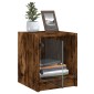 vidaXL Κομοδίνα 2 τεμ. Καπνιστή Δρυς 35x37x42 εκ. με Γυάλινες Πόρτες