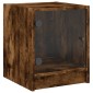 vidaXL Κομοδίνα 2 τεμ. Καπνιστή Δρυς 35x37x42 εκ. με Γυάλινες Πόρτες