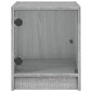 vidaXL Κομοδίνα 2 τεμ. Γκρι Sonoma 35x37x42 εκ. με Γυάλινες Πόρτες