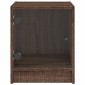 vidaXL Κομοδίνο Καφέ Δρυς 35 x 37 x 42 εκ. με Γυάλινη Πόρτα