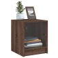 vidaXL Κομοδίνα 2 τεμ. Καφέ Δρυς 35x37x42 εκ. με Γυάλινες Πόρτες