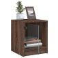 vidaXL Κομοδίνα 2 τεμ. Καφέ Δρυς 35x37x42 εκ. με Γυάλινες Πόρτες