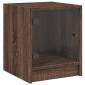 vidaXL Κομοδίνα 2 τεμ. Καφέ Δρυς 35x37x42 εκ. με Γυάλινες Πόρτες