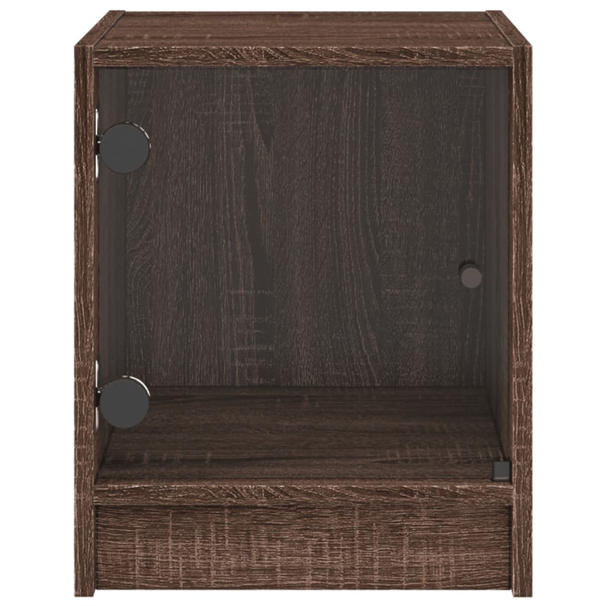 vidaXL Κομοδίνα 2 τεμ. Καφέ Δρυς 35x37x42 εκ. με Γυάλινες Πόρτες