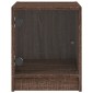 vidaXL Κομοδίνα 2 τεμ. Καφέ Δρυς 35x37x42 εκ. με Γυάλινες Πόρτες